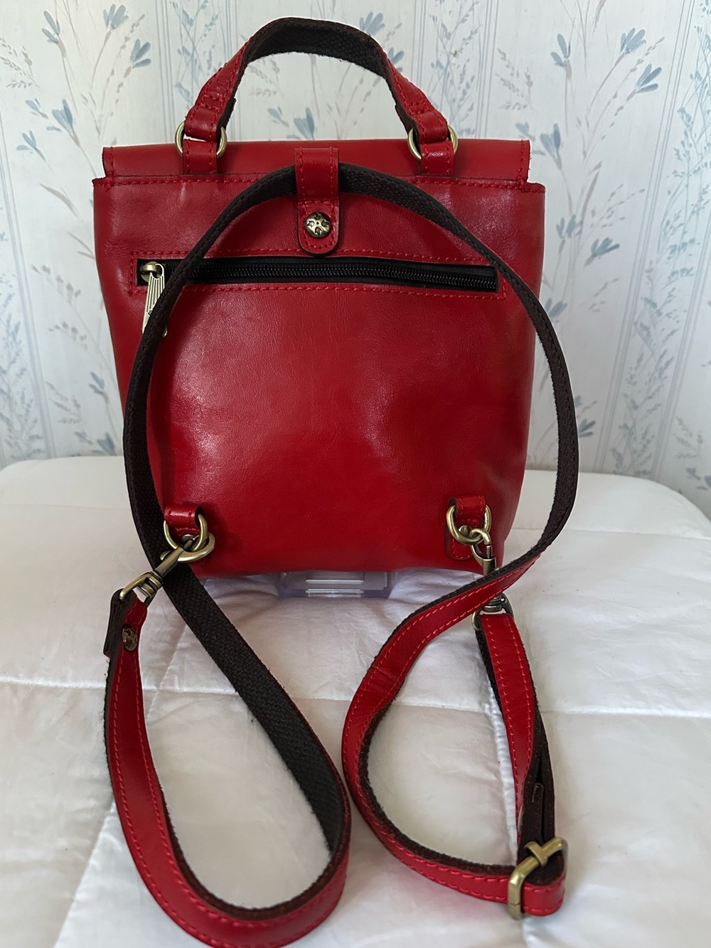 Patricia Nash Red Leather Backpack - Picture 2 of 14